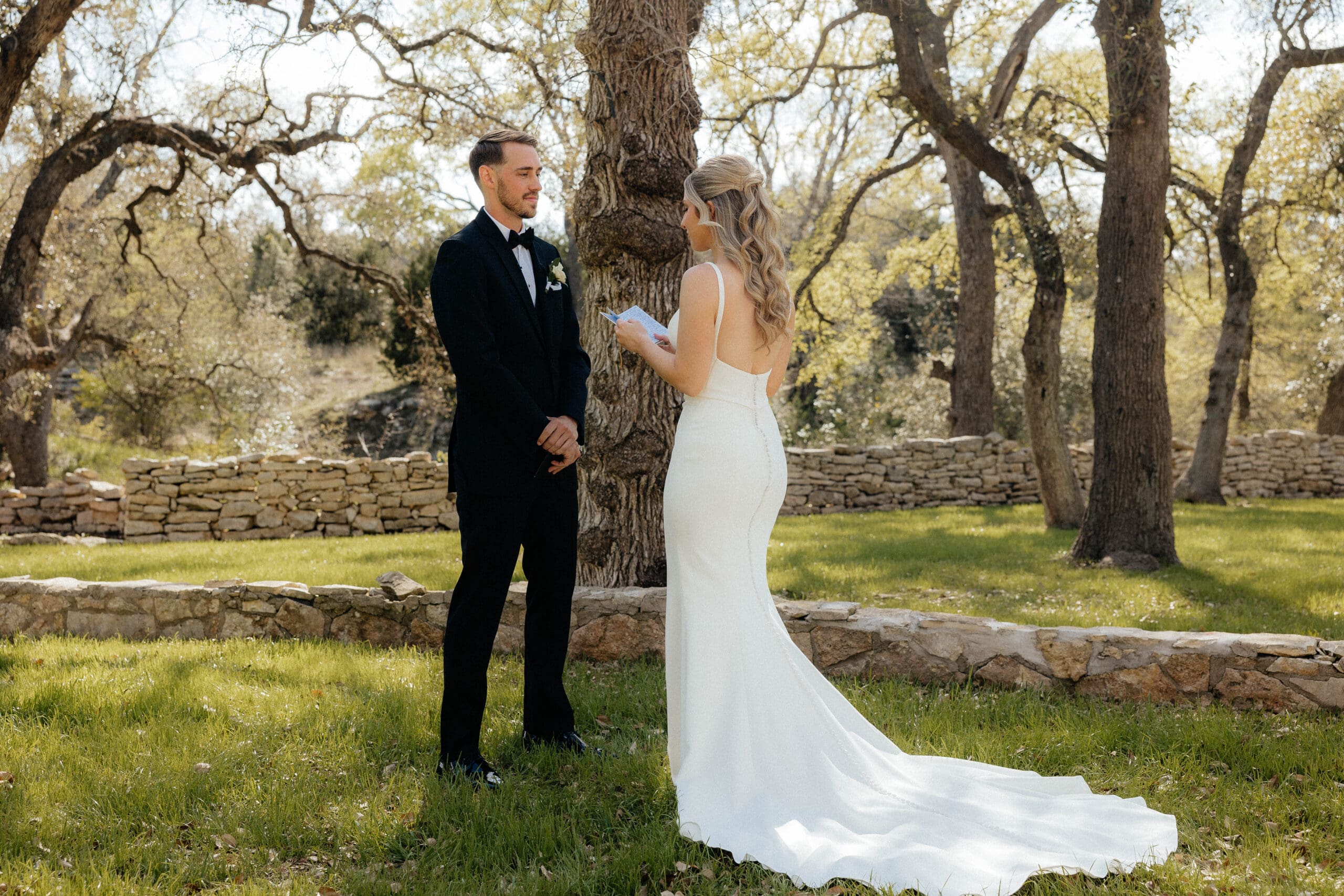bride and groom sharing vows in austin texas